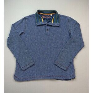 Robert Graham Gatewood Sweater Mens Large Blue Waffle Knit Classic Fit Casual